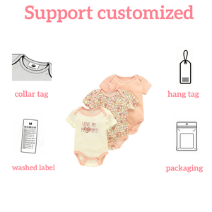 Lot de 3 <span class=keywords><strong>vêtements</strong></span> pour bébé à manches courtes, styles variés disponibles, body unisexe pour bébé, combinaison personnalisée pour bébé, vente en gros - Product Image 2