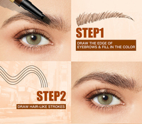 Crayon à sourcils 4 pointes effet gel, étanche, résistant à la transpiration, séchage rapide, naturel, effet tatouage, marque distributeur, best-seller, vente en gros