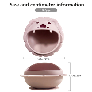 Bol pour bébé en silicone de qualité alimentaire en forme de lion bols de dessin animé <span class=keywords><strong>Bebe</strong></span> Plato Logo personnalisé bols à fond d'aspiration forte pour les enfants à manger - Product Image 5
