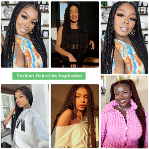 Peluca Trenzada Estilo Africano de Encaje Completo Hecha a Mano de 36 Pulgadas, Trenza Senegalés con Cabello <span class=keywords><strong>BB</strong></span> para Uso Diario de Mujeres Negras, con 4 Opciones de Color - Product Image 6