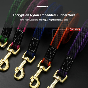 Juego de correa doble para mascotas de alta resistencia para exteriores, <span class=keywords><strong>Collar</strong></span> largo para perros y correa táctica de entrenamiento de nailon con anillo en D acolchado para mayor comodidad - Product Image 3