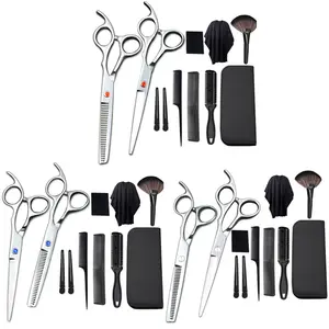 Cross-Border Wholesale Multi-Purpose Household Hairdressing Scissors for Flat and Thinning Hair with Plastic Handle