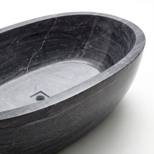 Baignoires ovales modernes sur mesure de luxe, exclusives en bois gris/marbre Serpeggiante, autoportantes, pour salle de bain, villa, hôtel - Product Image 5
