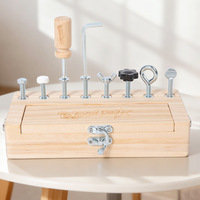Caja de Herramientas de Madera para Niños, Juguetes Montessori, Desmontaje y Montaje, Juguete Educativo, OEM Personalizado Disponible, OEM ODM