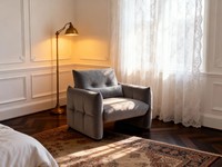 Fauteuil Modulaire Confortable en Bois, Chaise de Loisirs au Design Minimaliste Moderne pour Salon et Chambre, Compact et Inclinable, Simple