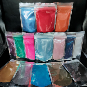Polvo de Mica transparente con bolsa de pie, pigmento de perla multicolor, pigmento de Mica para arte de resina, pigmento nacarado, 50g - Product Image 3