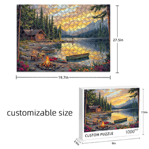Puzzle Personalizzati Stile Casa sul Lago 500/1000 Pezzi World Box Bule Board Gioco Familiare Colorato Personalizzato per Bambini/Adulti - Product Image 6