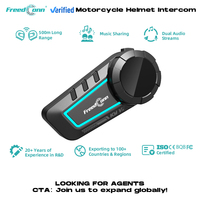 Intercomunicador para Casco de Motocicleta FreedConn KY-V2, Resistente al Polvo y al Agua, Material ABS, BT 6.0, Doble Chip, Mezcla de Audio