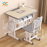 Ensemble bureau et chaise personnalisable pour étudiants, table d'étude antidérapante, chaîne d'approvisionnement stable, ensembles de table et de chaise pour enfants