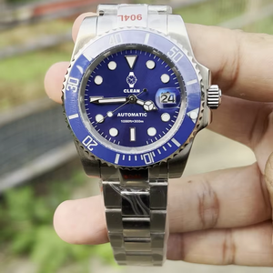 Montre de plongée de luxe à cadran vert 40 mm en acier inoxydable avec lunette en céramique et verre saphir, mouvement automatique mécanique - Product Image 6