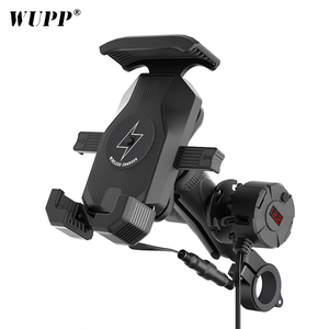 <span class=keywords><strong>Support</strong></span> de téléphone pour vélo en alliage d'aluminium CNC 2-en-1 <span class=keywords><strong>avec</strong></span> charge rapide sans fil et Type-C, sortie 15W pour <span class=keywords><strong>moto</strong></span> - Product Image 1
