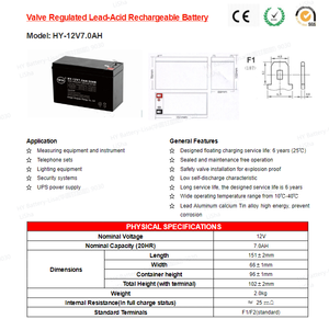Batería de 12v 7ah, Batería Musical Acústica, Parches de Batería para Remo, para Niños, Coche Eléctrico, Iluminación de Emergencia - Product Image 2