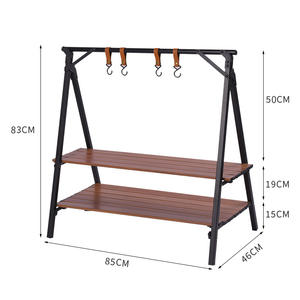 Étagère de camping en plein air, organisateur pliable multi-niveaux, support de rangement portable pour la randonnée, le pique-nique, la plage, les activités de plein air - Product Image 1