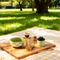 Logo personnalisé OEM Japandi Design Style fait à la main en céramique Matcha bol à thé avec bec Chawan accessoires Kit boîte-cadeau