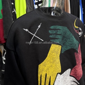 Custom Oversize Streetwear Dtg Print <b>Waffle</b> <b>Shirt</b> Crew Neck Cropped <b>Waffle</b> Knit Long Sleeve - Product Image 2