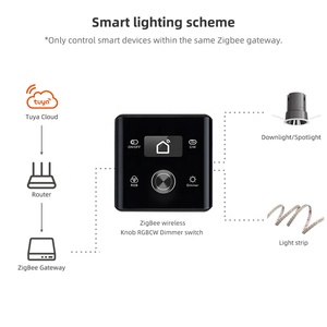 RGB chuyển đổi điều khiển tuya thông minh ZigBee không dây điều khiển Knob cảm ứng Ống ánh sáng Spotlight Strip CW mờ chuyển đổi - Product Image 6