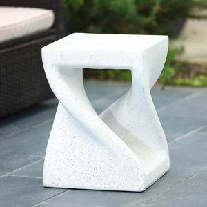 Modern <strong>White</strong> Concrete Stool Stand Coffee <strong>Side</strong> <strong>Table</strong> for Bedroom Bedside End <strong>Table</strong> for Living Room Home Furniture - Product Image 4