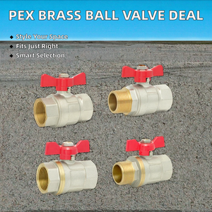 วาล์วบอลทองเหลืองทนความร้อนสูงแบบแมนนวล TUBOMART OEM พร้อมมือจับแบบปีกผีเสื้อ สำหรับโซลูชั่นท่อ PEX - Product Image 2