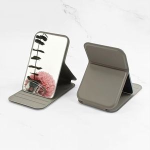 Miroir de Maquillage Portable Personnalisé, Mini Miroir de Voyage Moderne en Cuir PU, Outil de Soin de Beauté pour Cosmétiques, Verre Décoratif - Product Image 4