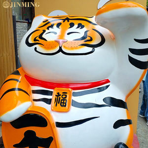 Sculptures personnalisées de modèles de tigre du zodiaque à grande échelle, Figurines en fibre de verre, Sculptures de tigre de dessin animé de pelouse en plein air - Product Image 5