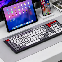 Clavier sans fil rechargeable double mode, ergonomique et portable pour le bureau, la maison, les jeux et les voyages