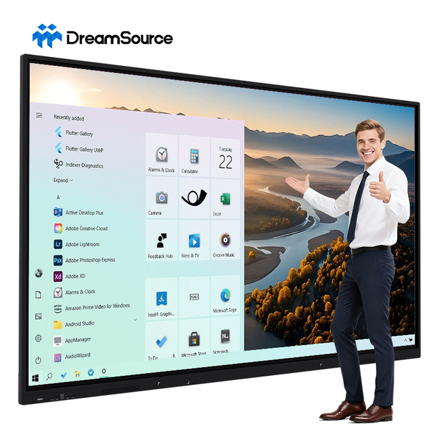 Smart Interactive 55" 40-Touch-Point 4K Whiteboard Touch Screen Flat Panel for Classroom Teaching and Student Use