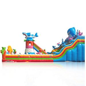 Ngoài trời khổng lồ <span class=keywords><strong>Inflatable</strong></span> sân chơi cá mập bouncy lâu đài trượt vui vẻ thành phố trượt và trượt nhảy <span class=keywords><strong>Inflatable</strong></span> lâu đài với trượt - Product Image 2