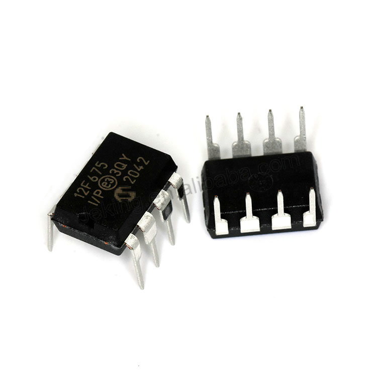 5 Pezzi PIC12F675-I/P Microcontrollore PIC12F675 DIP8 – CMOS Flash 8-bit, MICROCHIP, Nuovo