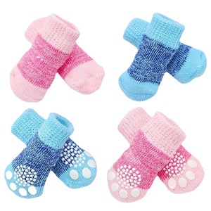 Chaussettes antidérapantes Weiwang pour chiens et chats, petites, moyennes et grandes races, toutes saisons, rose, bleu, monochrome, style décontracté - Product Image 5