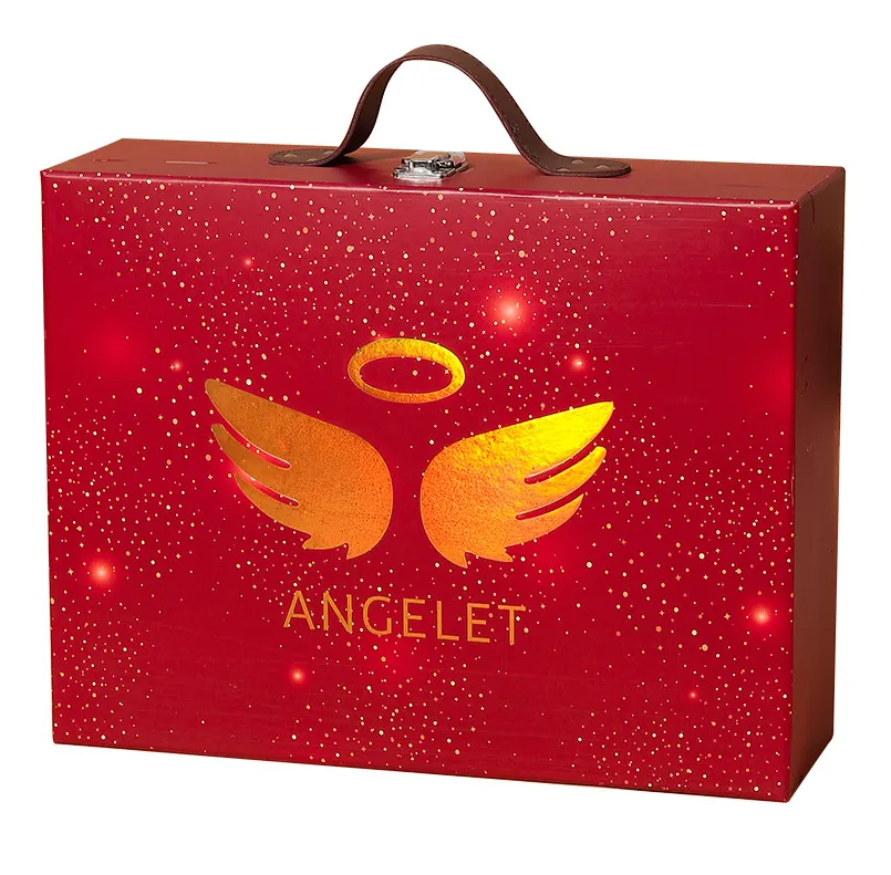 Оптовая продажа, дизайнерская красная Роскошная Подарочная коробка с крыльями ангела
