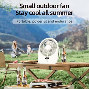 <b>Rotatable</b> Foldable Mini <b>Desk</b> Fan with Clip for Car & Home Use Rechargeable USB/Battery Powered Portable 5-Speed Digital Control - Product Image 4