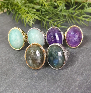 <span class=keywords><strong>Bijoux</strong></span> rétro plaqué argent bague en pierre <span class=keywords><strong>véritable</strong></span> haute qualité <span class=keywords><strong>améthyste</strong></span> amazonite labadorite bague ouverte réglable <span class=keywords><strong>bijoux</strong></span> en gros - Product Image 2