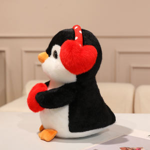 Peluche de Pingüino con Audífonos y <span class=keywords><strong>Ojos</strong></span> Grandes, Personalizado al por Mayor, con Corazón, para Decoración del Hogar - Product Image 3