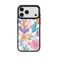 Coque de téléphone AG Feeling Black Edge avec motif floral lumineux pour iPhone 17, 17 Pro Max, 16 Pro, 15 – Coque magnétique