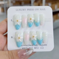 Vente en gros de clous portables de haute qualité, vente à chaud d'art d'ongle fait à la main de style français, vente à chaud européenne et américaine