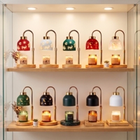 Lampe chauffe-bougie multi-styles, ambiance chaleureuse, abat-jour en laiton, hauteur télescopique, lampe de nuit à intensité variable, décoration d'ambiance pour la maison
