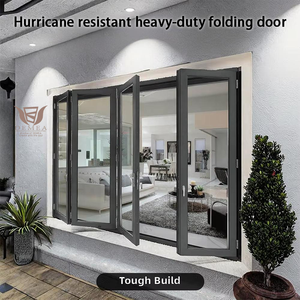 DEMEA Moderne Étanche Résidentiel Patio Balcon Porte En Aluminium Cadre Panneaux En Verre Trempé Extérieur Accordéon Porte Pliante - Product Image 2