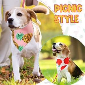 ผ้าพันคอสุนัข100% ทรงสามเหลี่ยมผ้าพันคอลายไดโนเสาร์ผลไม้สัตว์เลี้ยงสไตล์ฮาวายสำหรับฤดูใบไม้ผลิฤดูร้อน - Product Image 5