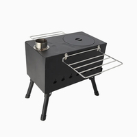 Poêle à bois moderne Luling DH4022 en acier au carbone, élégant et portable, pour la cuisson en extérieur et le grillage toutes saisons