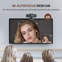 Caméra Web USB 4K avec mise au point automatique et microphone à réduction de bruit pour la vidéoconférence et le streaming
