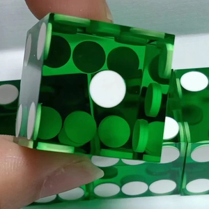 Acrylic 19mm lớp serialized thiết lập của Casino craps xúc xắc Bộ 5 với dao cạo cạnh sắc nét màu đỏ, màu xanh, màu xanh lá cây, màu tím, màu vàng - Product Image 3