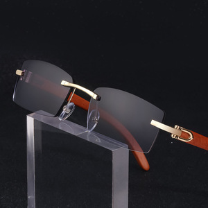 Nuevas Gafas de Sol sin Marco para Hombre, UV400, Metal Negro, Lentes de PC, Protección Solar, para Pesca, Ciclismo, Conducción, Estilo ZZC7533 - Product Image 2