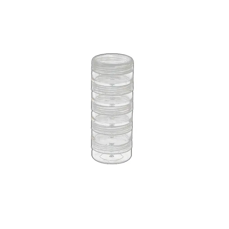 10g five conjoined bottles Clear Plastic Round Box Jewelry Storage Case Small Container Jars Powdered Cosmetic Samples Box