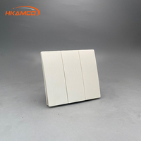 Interruptor de Luz Curvo con Acabado Cepillado, Diseño 2025, Enchufe Blanco BS1363 de 3 Vías y 20A, Material de PC con NFC para Decoración del Hogar y Hoteles