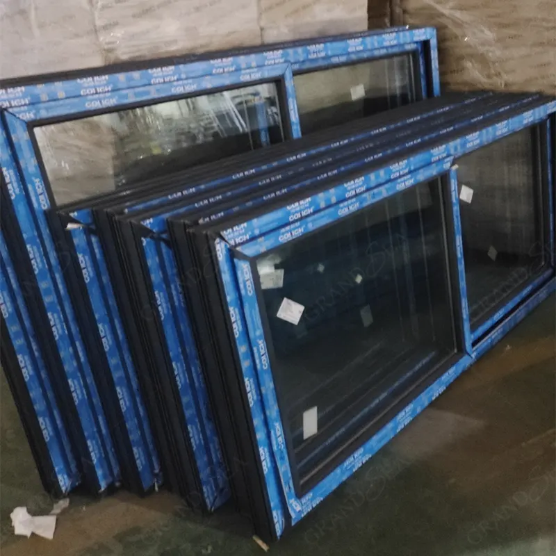 Design de janela de fábrica mais recente design de grade de janelas de alta qualidade janela de PVC de batente de vidro deslizante com mosquiteiro