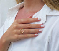 Bague EManco en acier inoxydable plaqué or de style classique, design géométrique minimaliste en cercle pour les fêtes, bijoux de mode