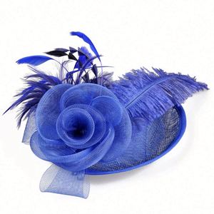 Chapeaux d'église unisexes sur mesure pour mariage, thé, sport, plage, faits à la main, 100 % polyester, fascinateurs, bandeau à plumes, pince à cheveux - Product Image 4