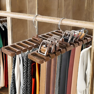 1 Pcs Plastic Wall Mounted Clothes Rack with 10 Tiers for Wardrobe <b>Belt</b> and Tie <b>Hangers</b> Men Organizer - Product Image 2
