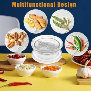 Utensilio Manual Transparente para Picar Ajo y Jengibre, Prensa <span class=keywords><strong>de</strong></span> Ajo para Ajo, <span class=keywords><strong>Cebolla</strong></span>, Jengibre y Hierbas, para Cocina Casera - Product Image 4