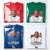 T-shirt de campagne imprimé H.E. Président Adama Barrow, en polyester, pour rallye électorale en Gambie, à manches courtes, personnalisable